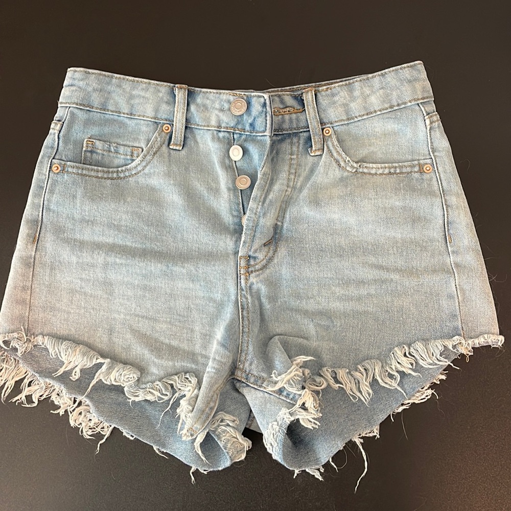 Target High Rise Light Wash Jean Shorts